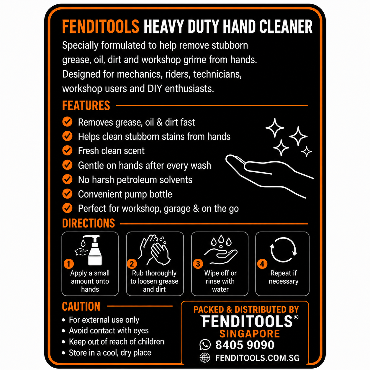 FENDITOOLS HEAVY DUTY HAND CLEANER 280ML
