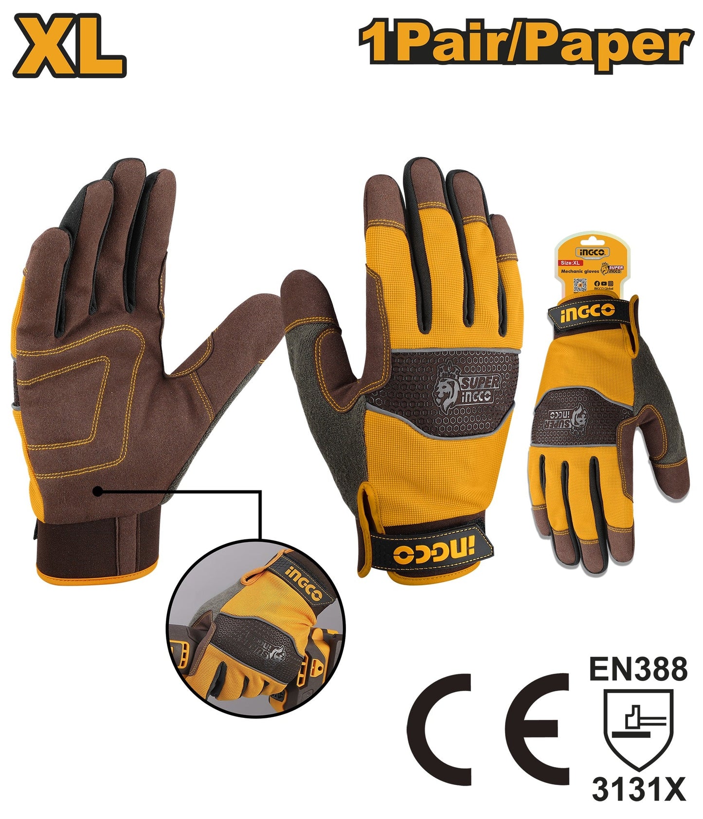 INGCO Mechanic Glove Size XL HGMG01-XL