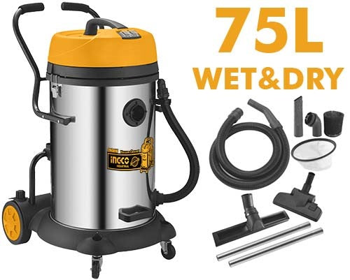 INGCO Wet & Dry Vacuum Cleaner Twin Motor 2400W 75L Tank VC24751