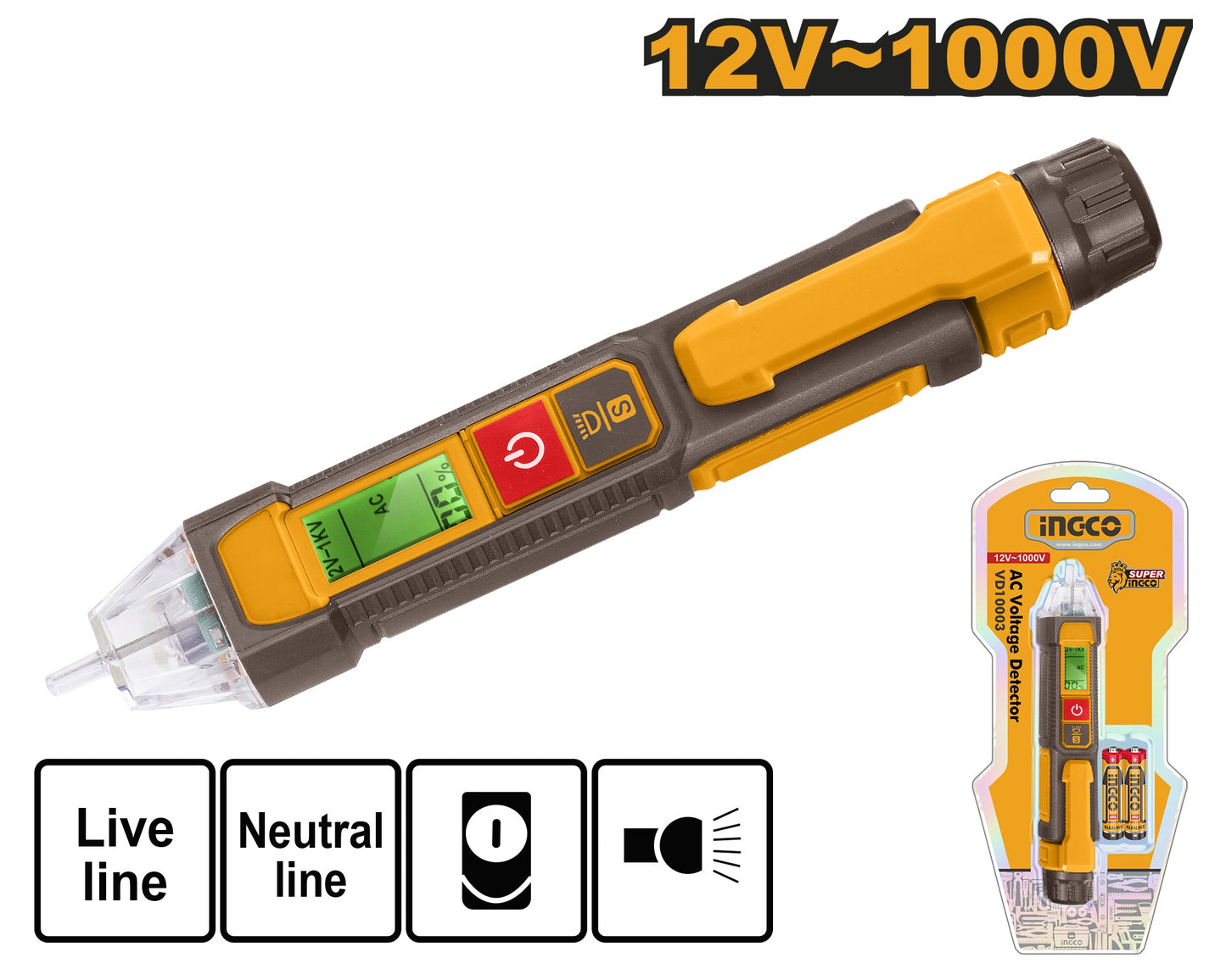 INGCO AC Voltage Detector 12-1000V VD210003
