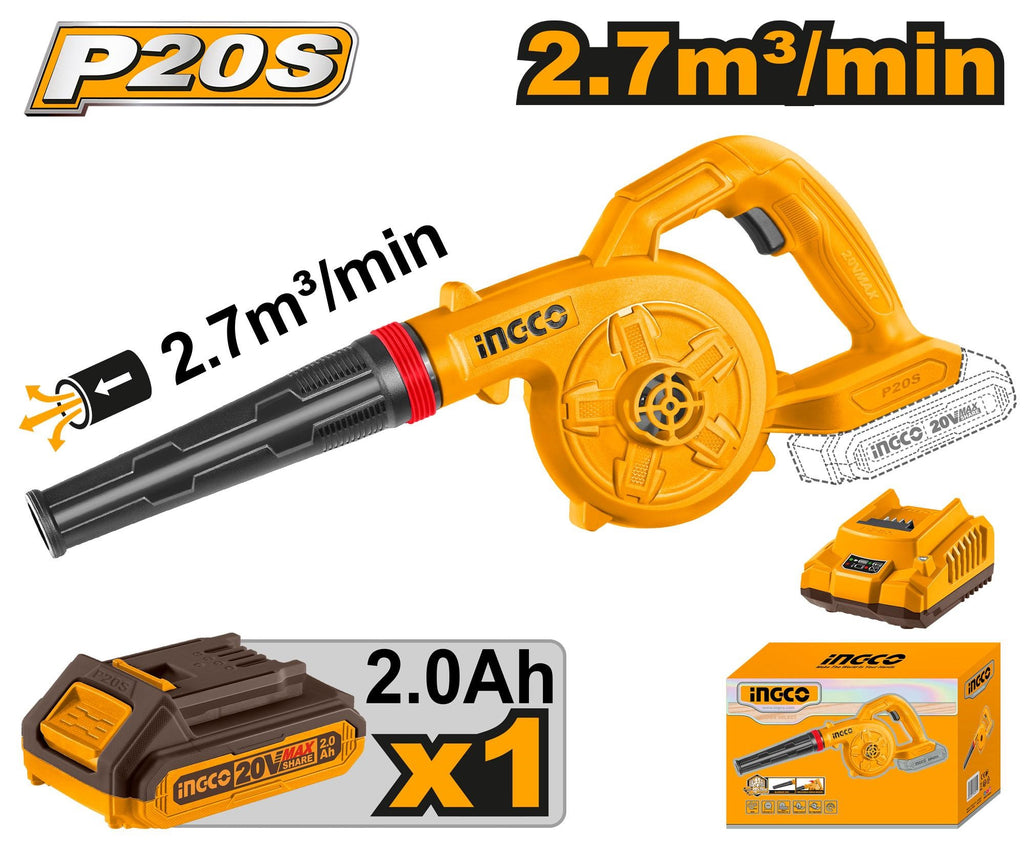 INGCO 20V LI-ION BLOWER CABLI200281 1X2.0AH+CHARGER CABLI200281