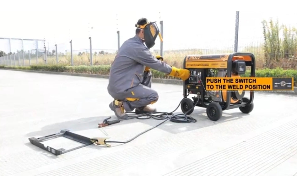 INGCO Diesel Welder & Generator Electric Start Max 180A, 4.6KW GDW65001