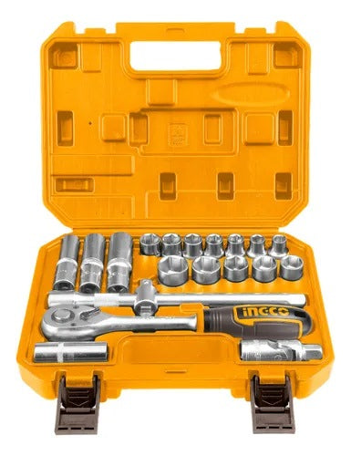 INGCO 20PCS 1/2in DR. Socket Set 10-24MM HKTS12201