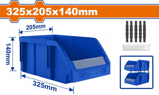 WADFOW Blue Stackable Storage Bin 325x205x140mm WTB030