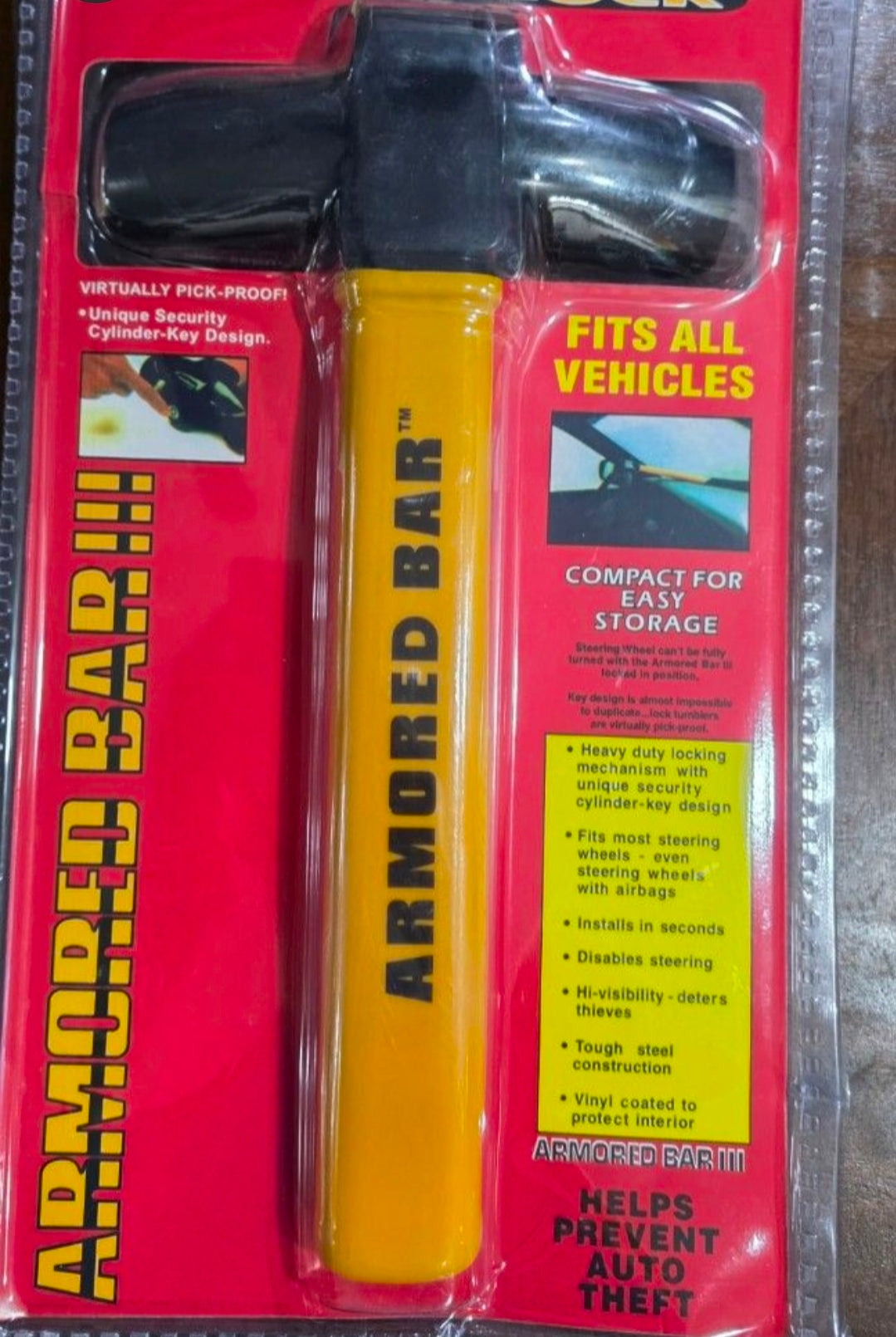 Fenditools Car Steering Wheel Lock With Keys Anti Theft