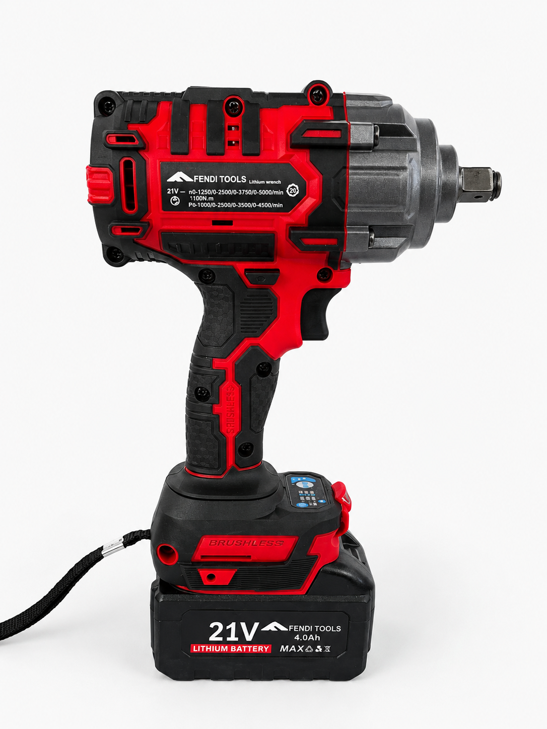 Fenditools 21V Brushless Impact Wrench 1200Nm | 2x Battery + Charger + Case