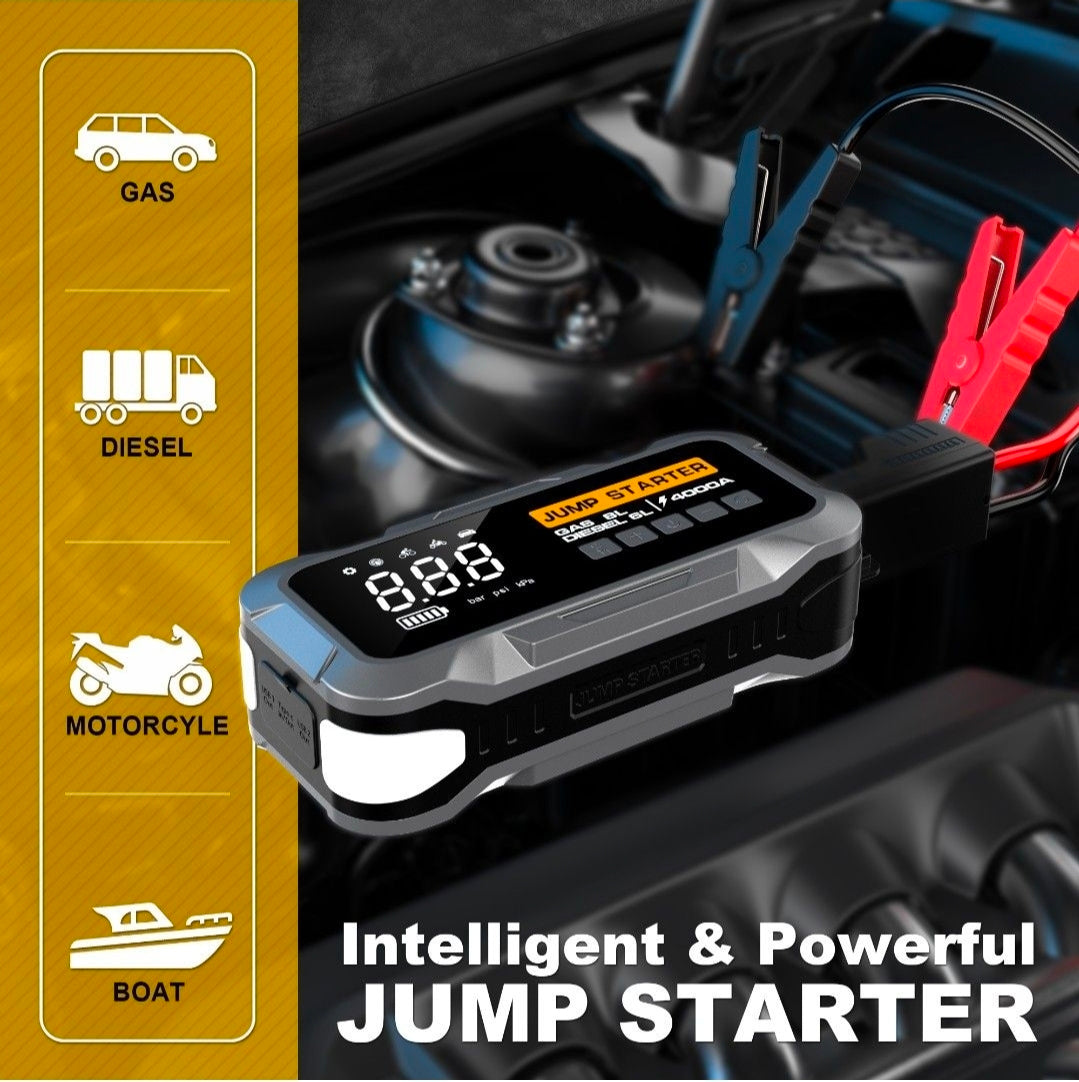 Fenditools All-in-One Car Emergency Kit - Jump Starter, Air Compressor & Power Bank