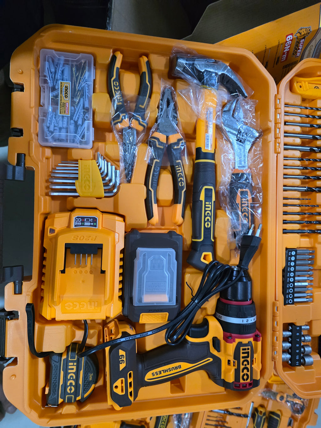 INGCO 20V Li-Ion Impact Drill 165PCS Tool Kit Set HKTHP11651