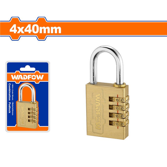 WADFOW 4-Digit Brass Combination Padlock 40mm WPD3444