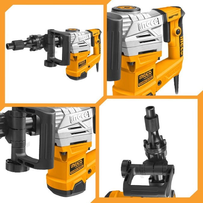 INGCO 1300W Demolition Breaker with Anti-Vibration System - 20J Impact Force