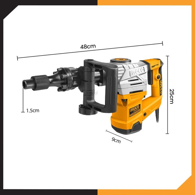 INGCO 1300W Demolition Breaker with Anti-Vibration System - 20J Impact Force