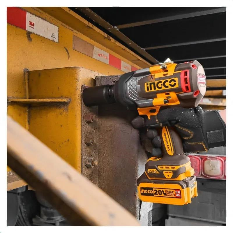 INGCO 20V Brushless Cordless Impact Wrench 3/4" - 1350Nm Complete Set