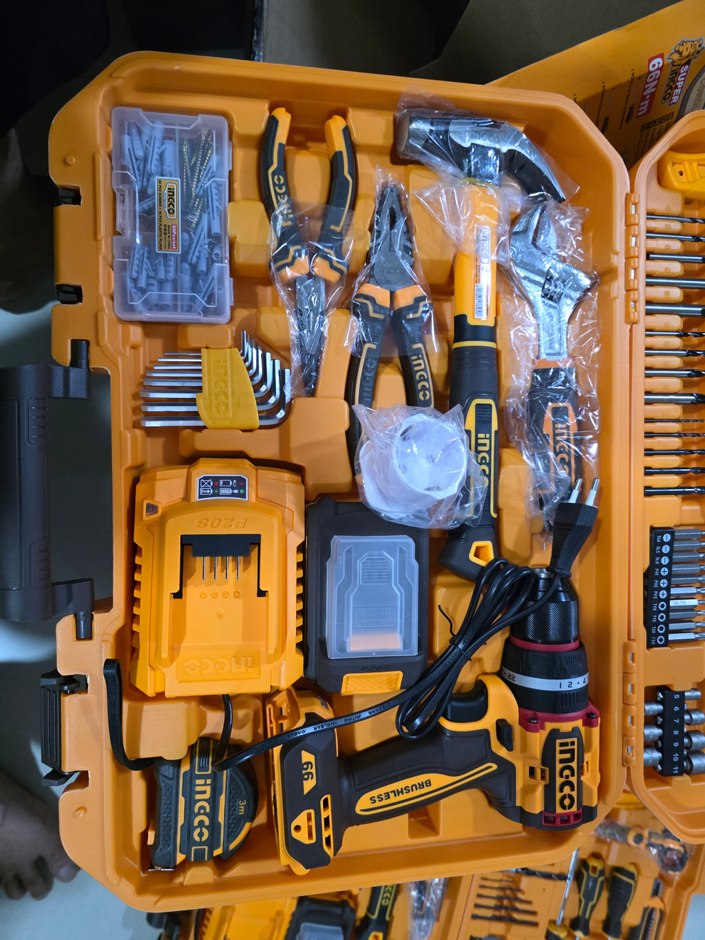 INGCO 20V Li-Ion Impact Drill 165PCS Tool Kit Set HKTHP11651